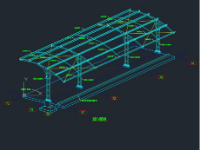 nhà xe,Kết cấu thép nhà xe ô tô,chi tiết nhà để xe ô tô,tekla structure